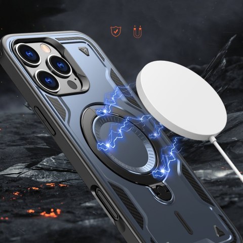 Etui pokrowiec na iPhone 16 Pro Hybrid Armor Trendy z MagSafe - niebieski