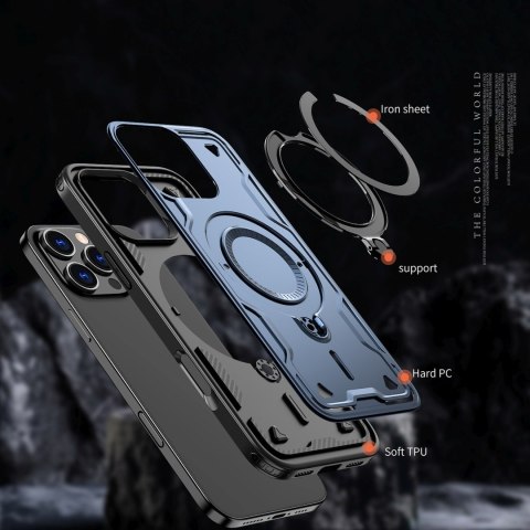 Etui pokrowiec na iPhone 16 Pro Hybrid Armor Trendy z MagSafe - niebieski