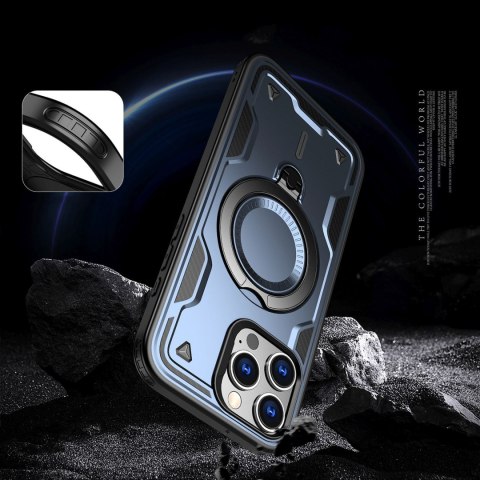Etui pokrowiec na iPhone 16 Pro Hybrid Armor Trendy z MagSafe - niebieski