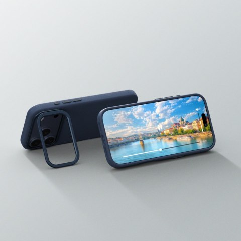 Etui pokrowiec z podstawką na iPhone 17 Pro Max Glamour - niebieski