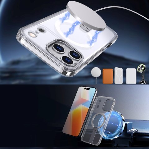 Etui pokrowiec z podstawką na iPhone 17 Pro Max Hybrid Armor X MagSafe - przezroczysty