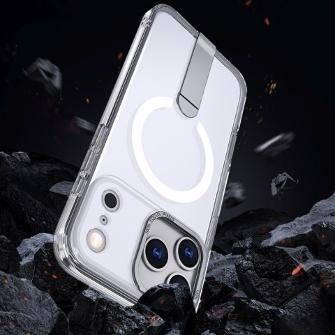 Etui pokrowiec z podstawką na iPhone 17 Pro Max Hybrid Armor X MagSafe - przezroczysty