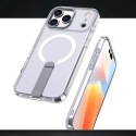 Etui pokrowiec z podstawką na iPhone 17 Pro Max Hybrid Armor X MagSafe - przezroczysty
