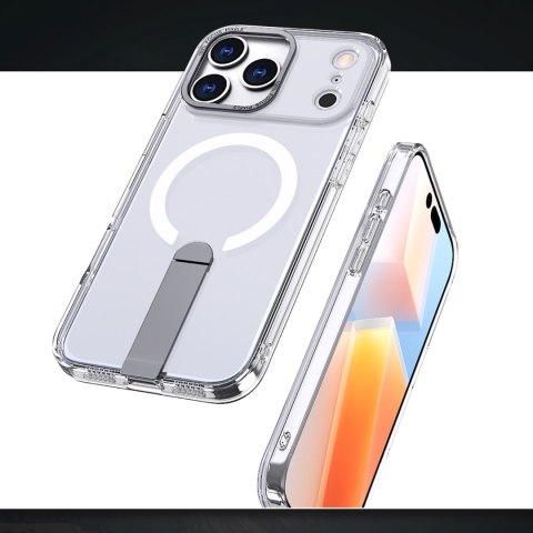 Etui pokrowiec z podstawką na iPhone 17 Pro Max Hybrid Armor X MagSafe - przezroczysty