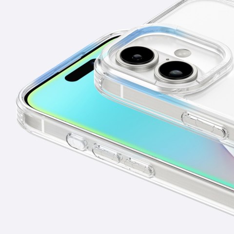 Etui silikonowe z pierścieniem magnetycznym do iPhone 16 - przezroczyste