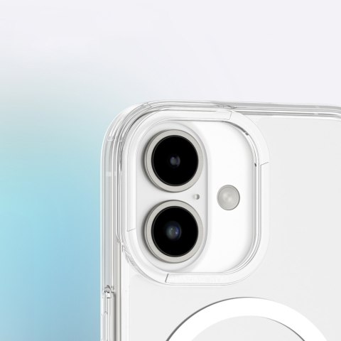 Etui silikonowe z pierścieniem magnetycznym do iPhone 16 - przezroczyste