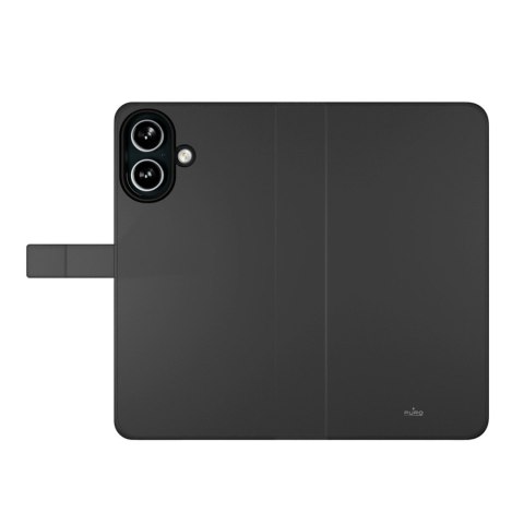 Etui z ekoskóry 2w1 z klapką i portfelem do iPhone 16 Wallet Detachable MagSafe - czarne
