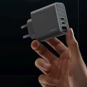 Ładowarka sieciowa USB-C USB-A GaN 65W - szara