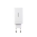 Ładowarka sieciowa USB-C USB-A GaN 65W z kablem USB-C 100W 1.2m - biała