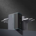 Ładowarka sieciowa USB-C USB-A z kablem USB-C GaN 100W - szara