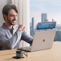 Ładowarka sieciowa USB-C USB-A z kablem USB-C GaN 100W - szara
