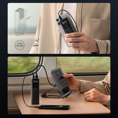 Powerbank 10000mAh USB-C USB-A 150W - czarny