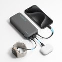 Powerbank 20000mAh USB-A USB-C z wbudowanym kablem USB-C 55W - szary