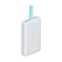 Powerbank magnetyczny 10000mAh USB-C z wbudowanym kablem USB-C - biały
