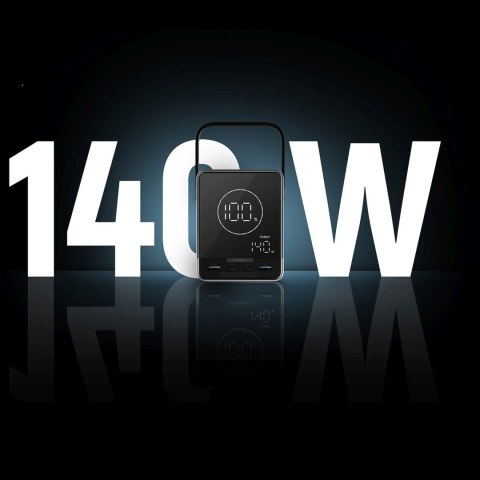 Powerbank z ładowaniem bezprzewodowym 40000mAh USB-C USB-A 300W - czarny