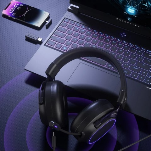 Słuchawki bezprzewodowe nauszne gamingowe GX30 Pro - czarne