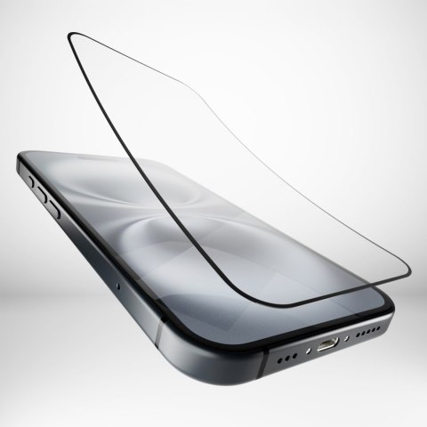 Szkło hybrydowe z czarną ramką do iPhone 16 / iPhone 15 / iPhone 15 Pro Flexible Glass D3O