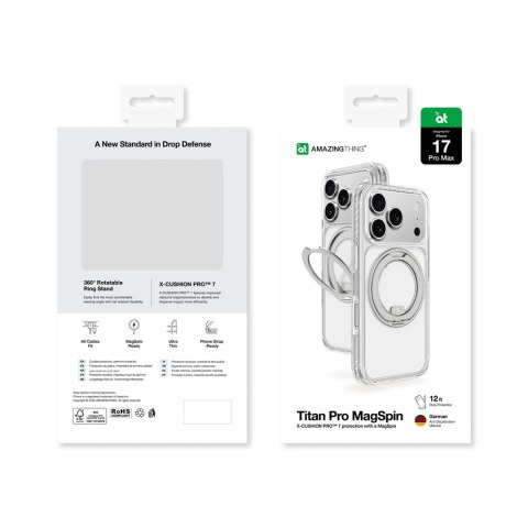 Etui pokrowiec na iPhone 17 Pro Max Titan Pro MagSpin MagSafe - szary