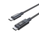 Kabel przewód USB-C z wyświetlaczem PD 60 W 1.2 m - czarny