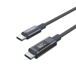 Kabel przewód USB-C z wyświetlaczem PD 60 W 1.2 m - czarny