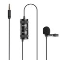 Mikrofon krawatowy przewodowy do smartfonów kamer 3.5 mm TRRS 6m - czarny