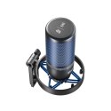Mikrofon przewodowy ze statywem biurkowym K3 108dB RGB USB-C - czarny