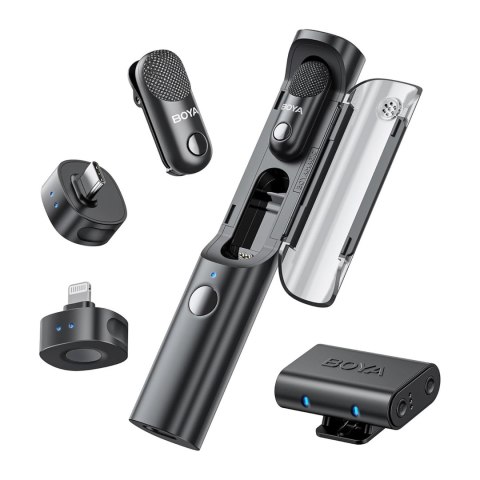 Zestaw mikrofonów bezprzewodowych 4w1 2.4GHz USB-C MAGIC-02 - czarny