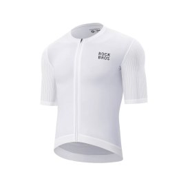 Koszulka rowerowa z krótkim rękawem rozmiar XXXL - biała