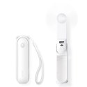Mini wentylator wiatrak przenośny z funkcją powerbanka i latarką składany 4500mAh USB-C - biały