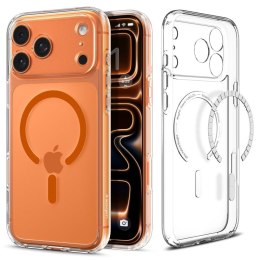 Etui pokrowiec na iPhone 17 Pro Max Ultra Hybrid MagSafe - przezroczysto pomarańczowe