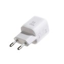 Ładowarka sieciowa USB-A USB-C 33W z kablem 60W USB-C do USB-C 1m - biała