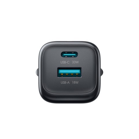 Ładowarka sieciowa USB-A USB-C 33W z kablem 60W USB-C do USB-C 1m - czarna