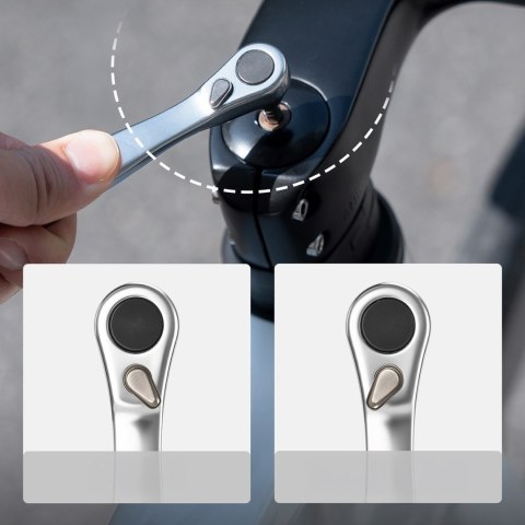 Zestaw narzędzi rowerowych multitool z pompką na naboje CO2 i kluczem grzechotkowym
