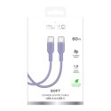 Kabel przewód elastyczny USB-C 60W 1.5m ICON - fioletowy