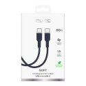 Kabel przewód elastyczny USB-C 60W 1.5m ICON - granatowy