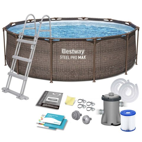Basen ogrodowy stelażowy 366 x 100 cm zestaw 10w1 Bestway 56709