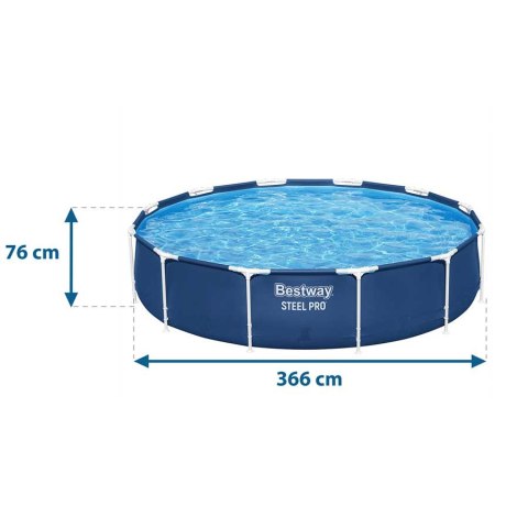 Basen ogrodowy stelażowy 366 x 76 cm zestaw 7w1 Bestway 56681