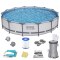 Basen ogrodowy stelażowy 427 x 84 cm zestaw 9w1 Bestway 56595