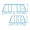 Basen ogrodowy stelażowy 282 x 196 x 84 cm 16w1 Bestway 56629N