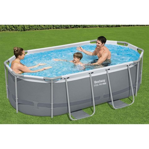 Basen ogrodowy stelażowy 305 x 200 x 84 cm 17w1 Bestway 5614A + maszynka do baniek GRATIS