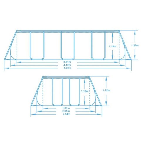 Basen stelażowy ogrodowy 412 x 201 x 122 cm 11w1 Bestway 56456N