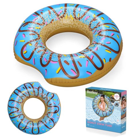 Dmuchane koło plażowe do pływania niebieski Donut 107cm BESTWAY