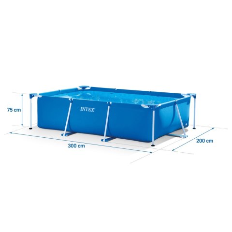 Basen ogrodowy stelażowy 300 x 200 x 75 cm 15w1 INTEX 28272 + maszynka do baniek GRATIS