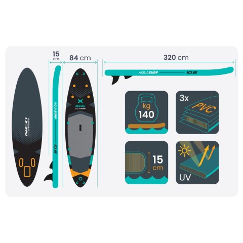 Deska SUP Aquasurf 320 x 84 x 15 cm Neo-Sport 170207
