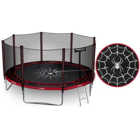 Trampolina ogrodowa 12ft/374cm z siatką zewnętrzną i drabinką Neo-Sport