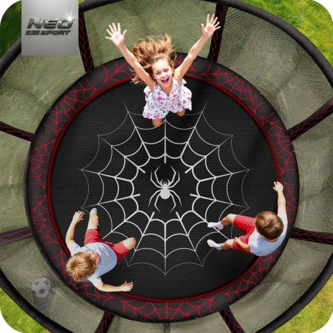 Trampolina ogrodowa 12ft/374cm z siatką zewnętrzną i drabinką Neo-Sport