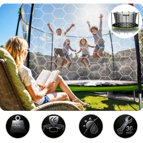 Trampolina ogrodowa 14ft/435cm z siatką wewnętrzną i drabinką Neo-Sport