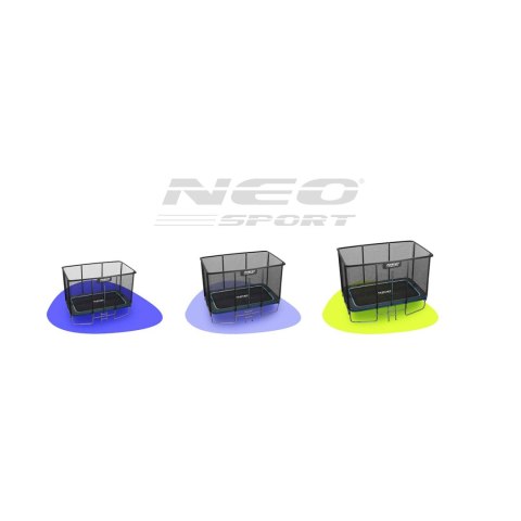 Trampolina ogrodowa prostokątna 12x8ft/366x244cm z siatką zewnętrzną i drabinką Neo-Sport