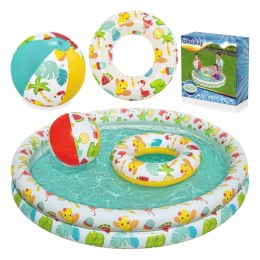 3w1 Basenik dla dzieci 122 x 20 cm + KĂłKO + PIłKA Bestway 51124