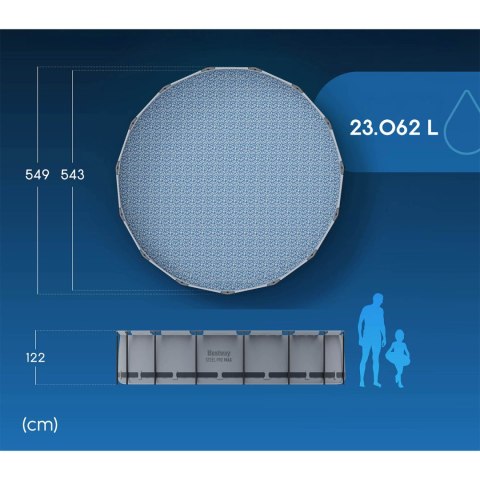 Basen Ogrodowy Stelażowy 549 x 122 cm 11w1 Bestway 56462
